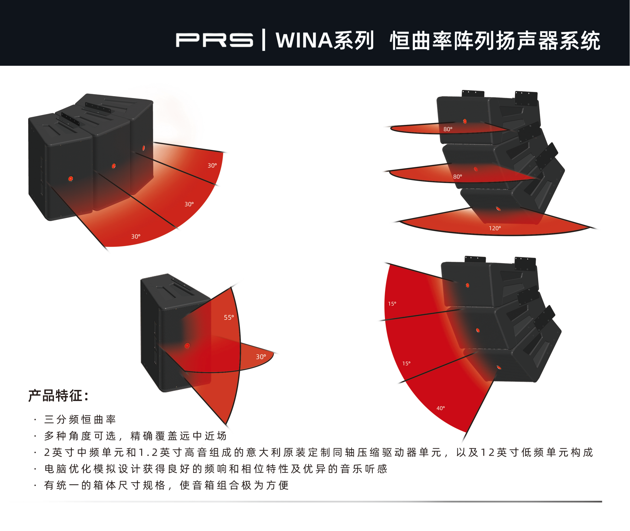 PRS PRS免费看片在线观看网站 WINA係列恒曲率陣列揚聲器係統WINA-312H/312W/312N/312I